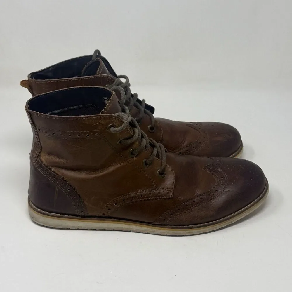 Crevo Boardwalk Chukka Boots Mens 13 Brown Leather Lace Up Hipster City Preppy
